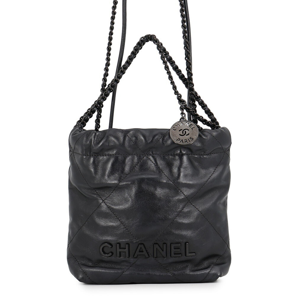 Chanel handbag CHANEL22 Mini Coco Mark Shiny Calfskin AS3980 CHANEL 2-way sho...
